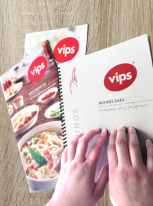 Vips menu Braille
