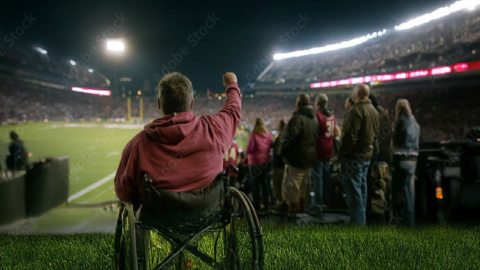Persona con discapacidad en el estadio