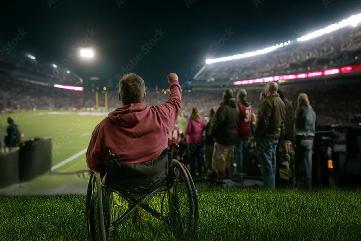 Persona con discapacidad en el estadio
