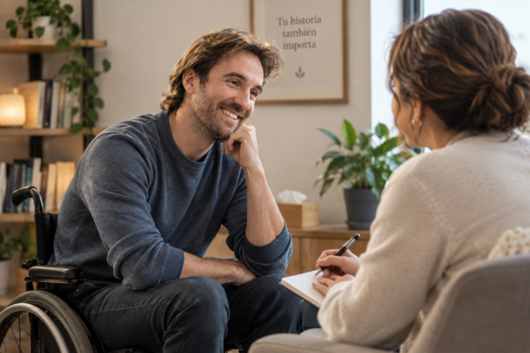 Persona con discapacidad en terapia